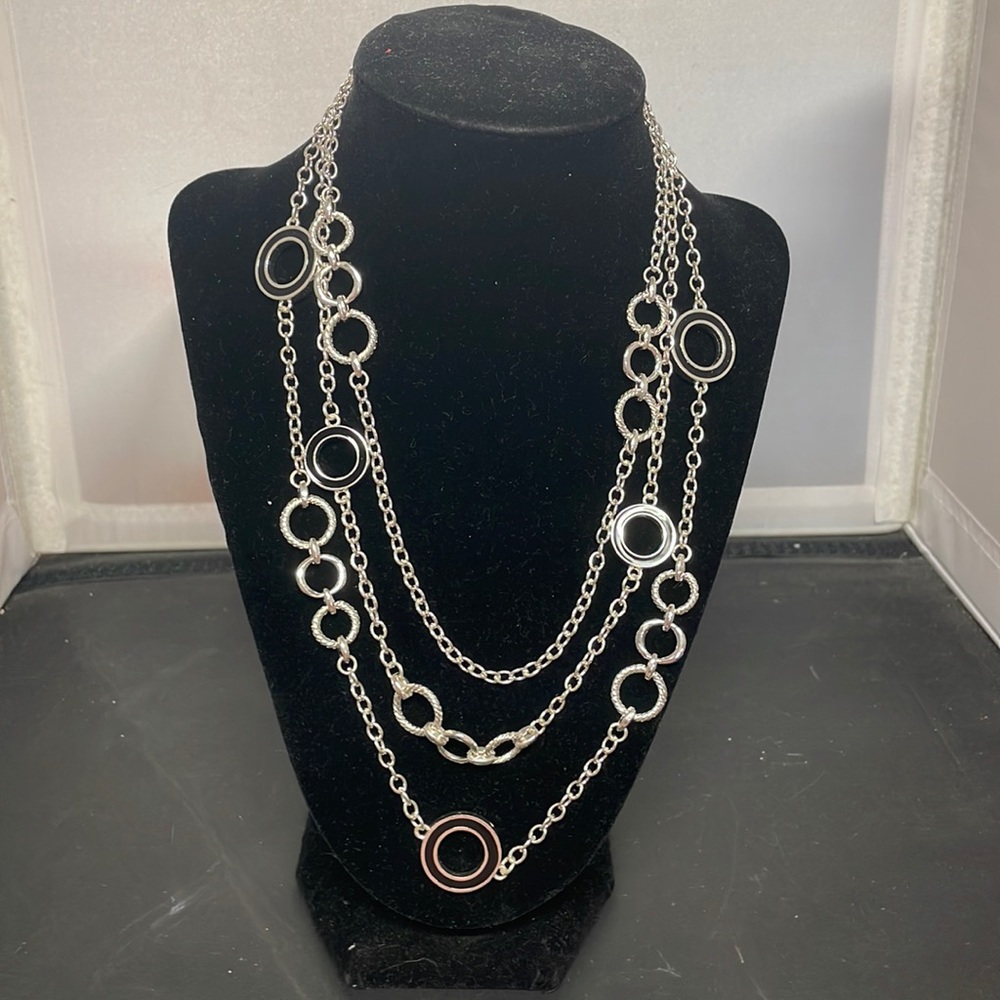 Black and silver chain necklace